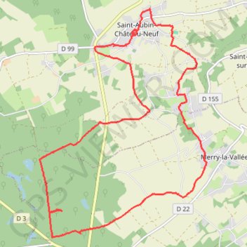 Trace GPS Randonnée Saint-Aubin-Château-Neuf, itinéraire, parcours
