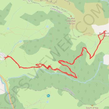 Trace GPS Pic d'Anchet par le sud, itinéraire, parcours