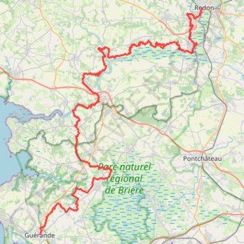 Trace GPS Redon - Guérande, itinéraire, parcours
