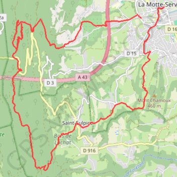 Trace GPS Boucle Motte Servolex - Col du crucifix - Pré Puisat - descente par Chemin du Garde, itinéraire, parcours