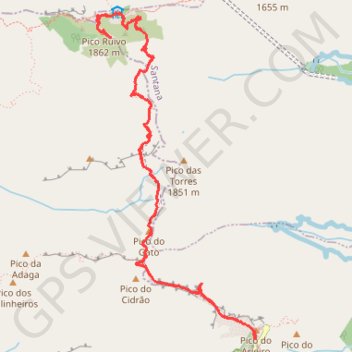 Trace GPS Arieiro-Ruivo.gpx, itinéraire, parcours