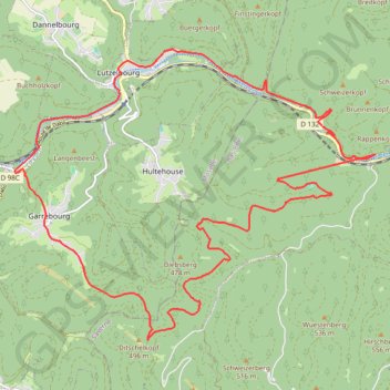 Trace GPS Autour de Lutzelbourg, itinéraire, parcours