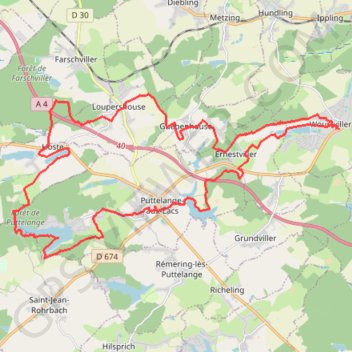 Trace GPS Porcinet - Woustviller, itinéraire, parcours