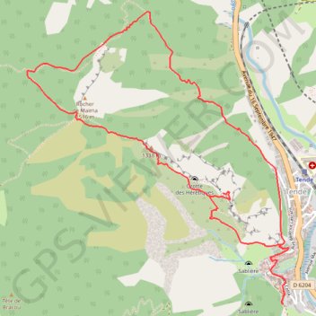 Trace GPS Tende - Tour du rocher de Maïma, itinéraire, parcours