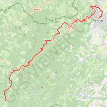 Trace GPS Annonay / Devesset, itinéraire, parcours