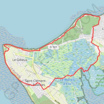 Trace GPS PR - Saint Clément - Phare des Baleines - Lizay - Marais d'Éloi - Saitn Clément - 15.2km, itinéraire, parcours
