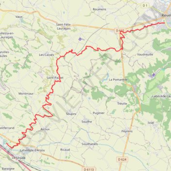 Trace GPS Naurouze - Revel (Canal du Midi), itinéraire, parcours