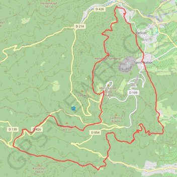 Trace GPS Boucle de Otrott au Mont Saint-Odile, itinéraire, parcours