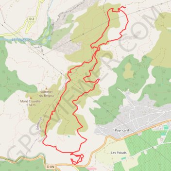 Trace GPS Rando Cuges-les-Pins Col de l'Ange, itinéraire, parcours