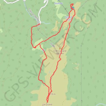 Trace GPS Le Grand Rocher depuis le Foyer du Barioz, itinéraire, parcours