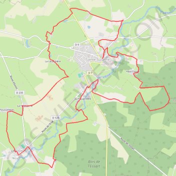 Trace GPS Autour de Sainte-Suzanne, cité médiévale, itinéraire, parcours