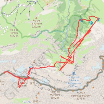 Trace GPS Petite boucle autour du Mont Perdu - J2, itinéraire, parcours