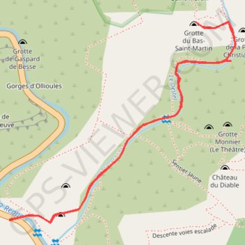 Trace GPS Destel - Grottes du Pied de Saint-Martin, itinéraire, parcours