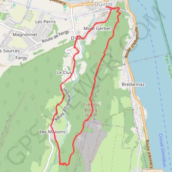 Trace GPS Annecy - arête du Taillefer, itinéraire, parcours