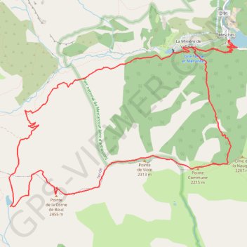 Trace GPS Les Mesches - Lac Jugale - Pointe de la Corne de Bouc - Cime de la Nauque - Les Mesches, itinéraire, parcours