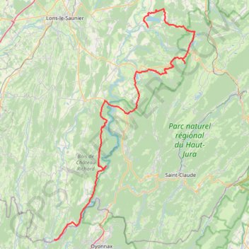 Trace GPS Grande Traversée des Lacs (Étape 1) - Thoirette, itinéraire, parcours