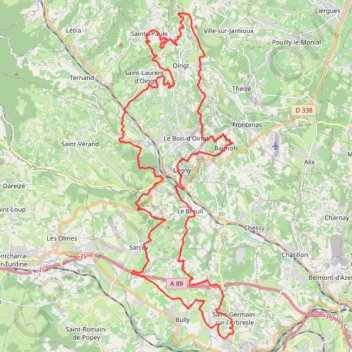 Trace GPS Entre Vignes et Pierres Dorées - Saint-Germain-Nuelles, itinéraire, parcours