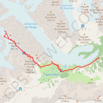 Trace GPS Petit Mont Blanc, itinéraire, parcours