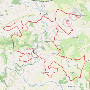 Trace GPS Rando de Yvetot-Bocage, itinéraire, parcours