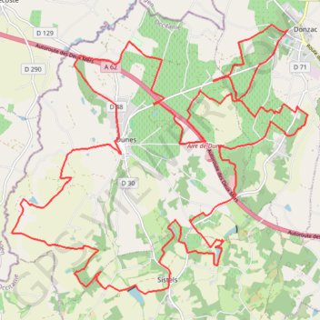 Trace GPS Les sentiers du Brulhois - Donzac, itinéraire, parcours