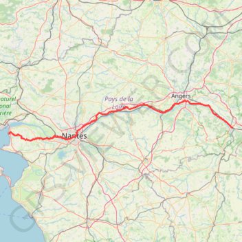 Trace GPS Loir à vélo : Saumur - Saint Brévin, itinéraire, parcours
