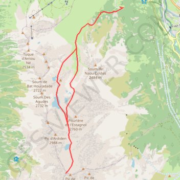 Trace GPS Pic de Chanchou depuis Bernazau, itinéraire, parcours