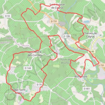 Trace GPS Cherves Louzac, itinéraire, parcours