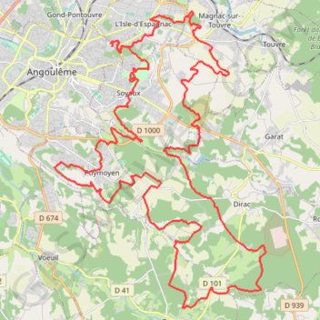 Trace GPS Angoulême Cyclisme, itinéraire, parcours