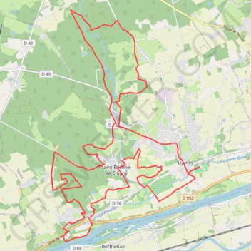 Trace GPS Luynes - Saint-Etienne-de-Chigny, itinéraire, parcours