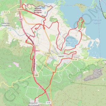 Trace GPS Roquefort-des-Corbières, itinéraire, parcours