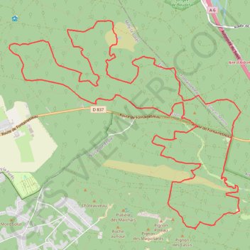 Trace GPS Fontainebleau L'Auvergne et la Vendee, itinéraire, parcours