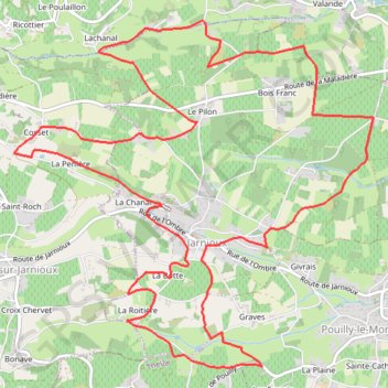Trace GPS Pays Beaujolais - Pierres Dorées - Jarnioux, itinéraire, parcours