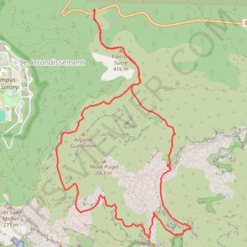 Trace GPS Col de la Gineste Grande Candelle, itinéraire, parcours