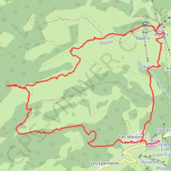 Trace GPS Croix de fry-Beauregard-Colomban, itinéraire, parcours