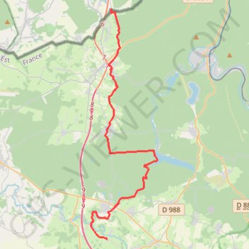 Trace GPS De Rocroi à Murtin Bogny (Chemin de Compostelle), itinéraire, parcours