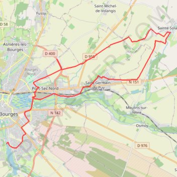 Trace GPS Tour de Bourges - Chapelle Sainte-Solange - Bourges, itinéraire, parcours