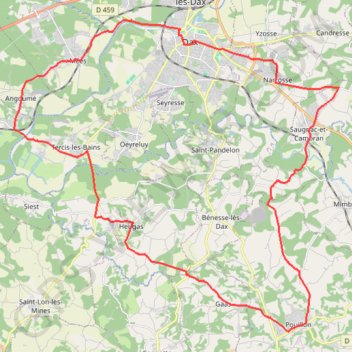 Trace GPS Dax - Pouillon, itinéraire, parcours