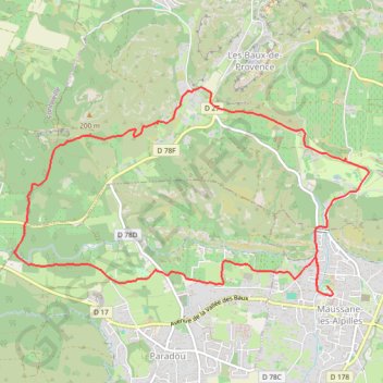 Trace GPS Maussane-les-Alpilles, itinéraire, parcours