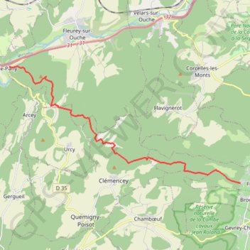 Trace GPS Sentier Blanc - Fixin, itinéraire, parcours