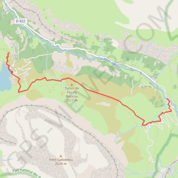 Trace GPS Traversée de la montagne de POUEY BOUCOU, itinéraire, parcours
