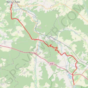 Trace GPS Bar-sur-Aube - Chateauvillain (Via Francigena), itinéraire, parcours