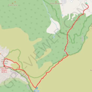 Trace GPS Le Piton des Neiges par Hell-Bourg, itinéraire, parcours