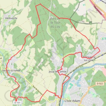 Trace GPS La rive droite de l'Oise & la vallée Sausseron, itinéraire, parcours