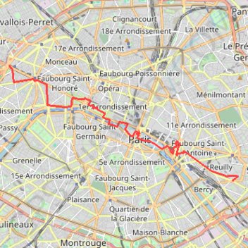 Trace GPS Traversée paris, itinéraire, parcours