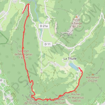 Trace GPS Lac de la Thuile - Montgelas, itinéraire, parcours