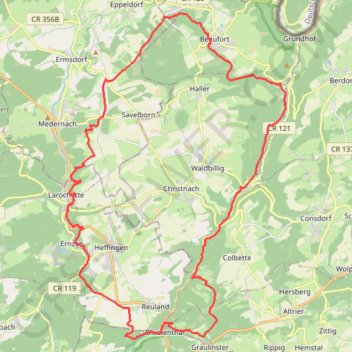 Trace GPS Mullerthal, itinéraire, parcours