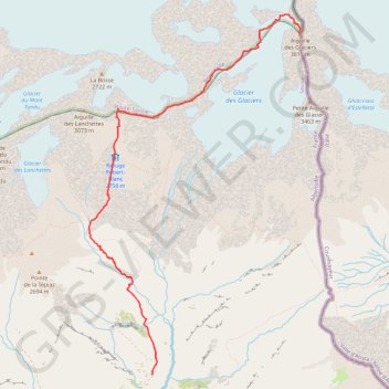 Trace GPS Mont Blanc - Grande Aiguille des Glaciers, itinéraire, parcours