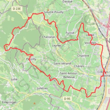 Trace GPS Circuit des Panoramas - Crêches-sur-Saône, itinéraire, parcours