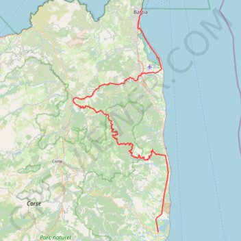 Trace GPS E06 - Aléria - Basti, itinéraire, parcours