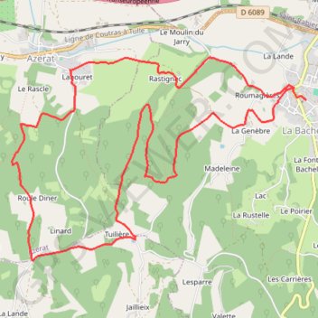 Trace GPS La Bachellerie - Le Château de Rastignac, itinéraire, parcours